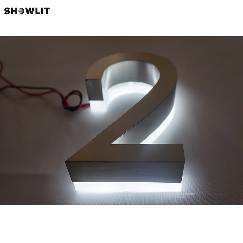 Popular brushed stainless steel led backlit house numbersin Door
