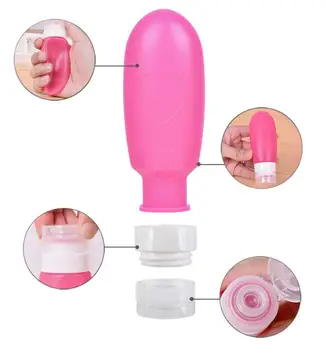 

3PCS/SET 1.25oz/37ML Refillable Bottles Portable food-grade solid Silicone Travel bottles Set Makeup Bottles 2U1024