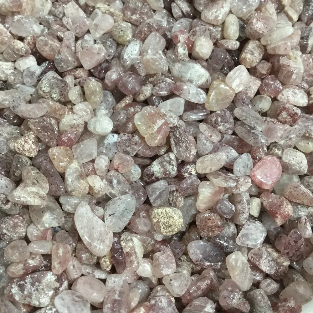 Натуральный Полированный клубничный кварц сверкающие драгоценные камни