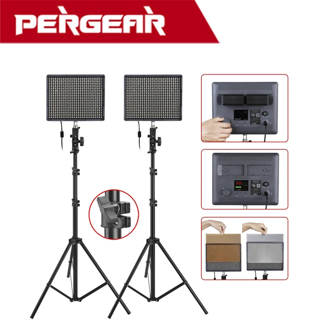 2set/lot Aputure Amaran HR672S High CRI95+ 672pcs LED Spotlight Video Light + Wireless Remote Control+2M Light Stands