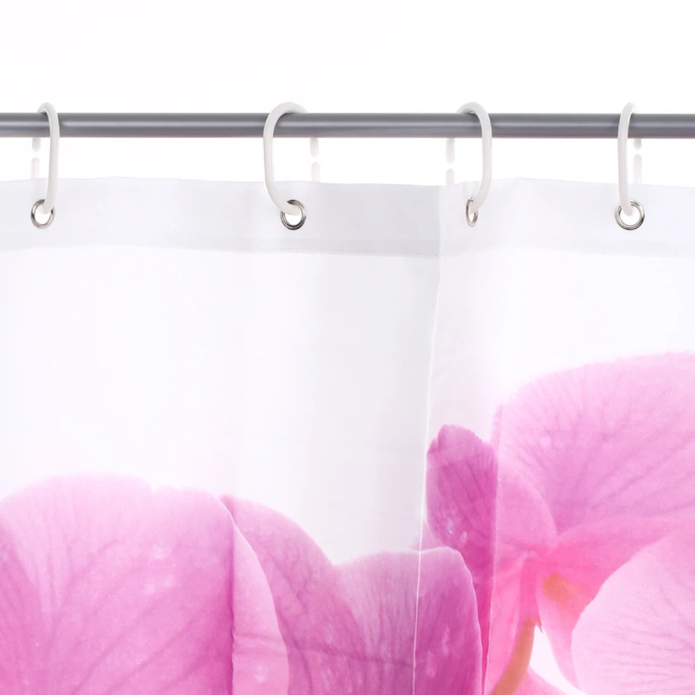 Занавеска для душа Happy Tree ткань из полиэстера фаленопсис с камнем