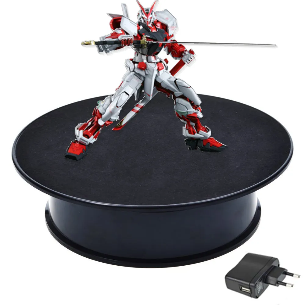 Stylish black Velvet Top Electric Motorized Rotary Rotating Display Turntable for jewelry display stand