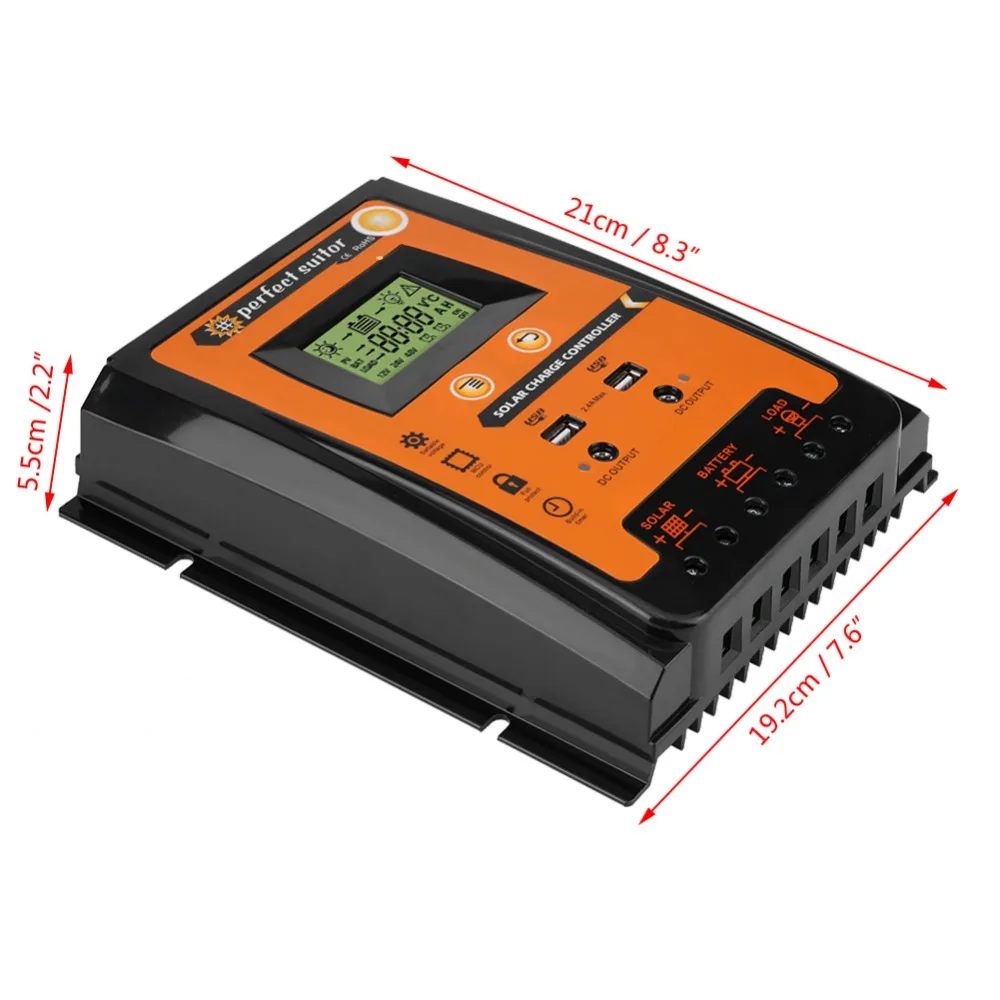 12 V/24 V 30A50A70A MPPT Контроллер заряда для фотоэлектрических систем Панели солнечные Батарея регулятор Dual USB ЖК-дисплей Дисплей