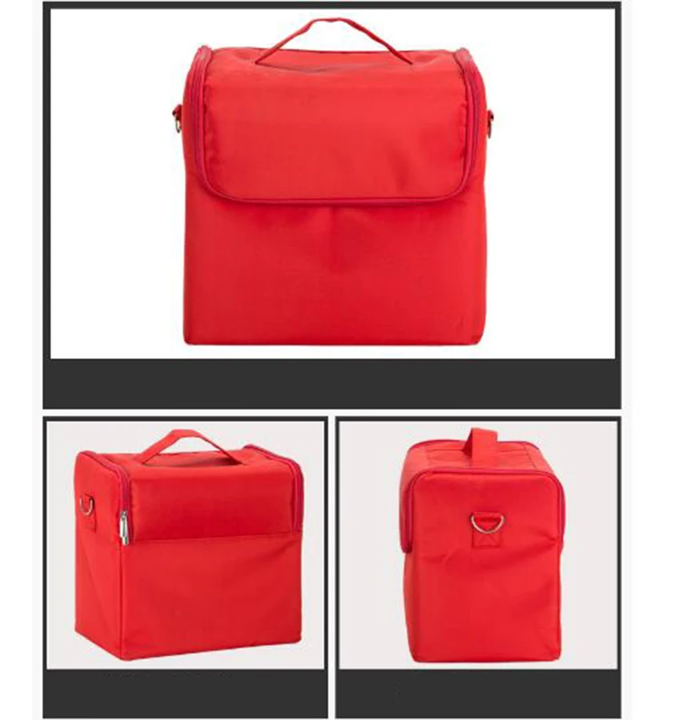 Женский косметический чехол для макияжа, сумка через плечо для туалетных принадлежностей, дорожная Сумочка, органайзер, коробка для хранения, портативный красивый чехол для костюма, A10327 - Цвет: red makeup bag