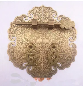 

The new Chinese bat wishful door left circular Shang Ming copper carved handle homes wardrobe black 18CM