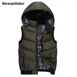 NaranjaSabor осень 2018 г. для мужчин s куртка зимний жилет без рукавов повседневное пальто для будущих мам мужской с хлопковой подкладк