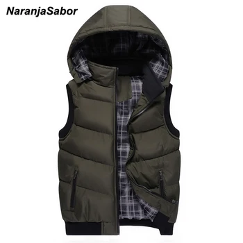 

NaranjaSabor 2020 Autumn Mens Jacket Winter Sleeveless Vest Casual Men Coats Male Cotton Padded Men's Vest Thicken Waistcoat 5XL