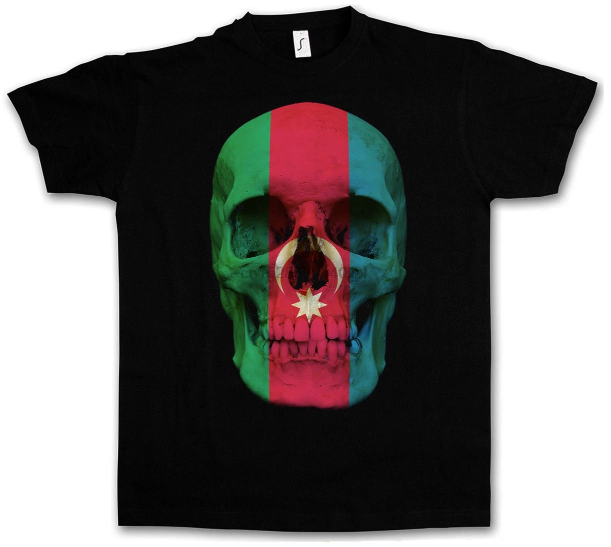 

Classic Azerbaijan Skull Flag T Shirt Biker Mc Banner Sizes S 4Xl