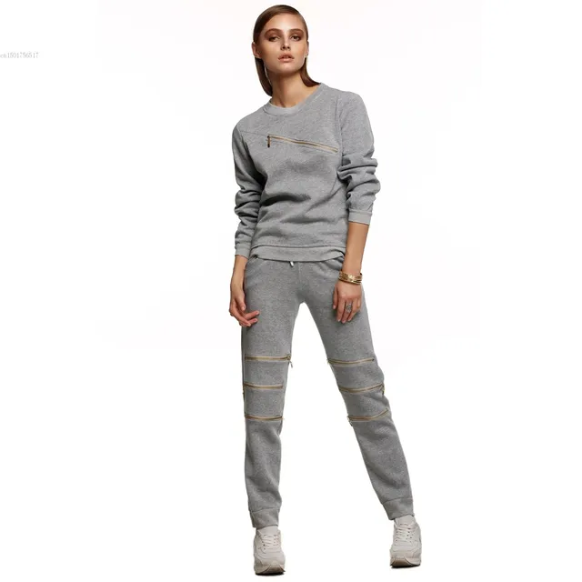 Hoodie Femme Luxe Grey Tracksuit Luxe Loungewear Femme Luxe