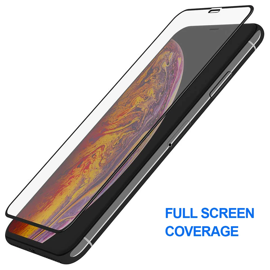 

Colored Fully Covered Shockproof Tempered Glass For iPhone XS MAX XR XS X 7 8 6 6S Plus Protective Glass Tempered Film
