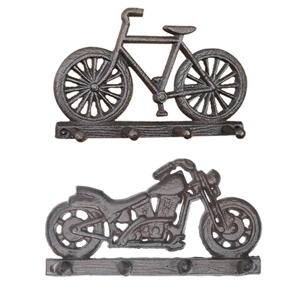 

Retro Door Wall Hanger Bicycle Motorcycle Design Bathroom Clothes Hook Cast Iron Sticky Holder Wall Rack