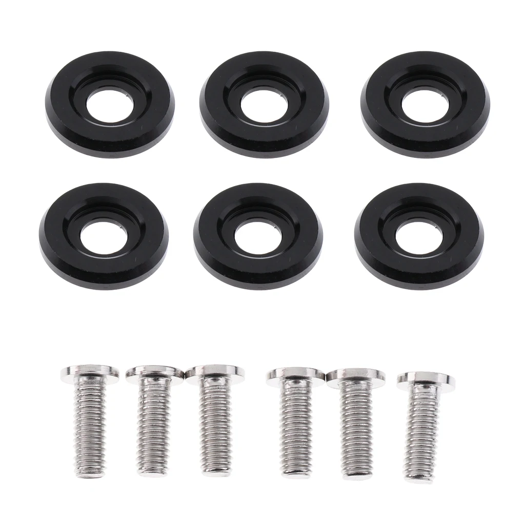 6 Sets Car Aluminum Fender Bumper Washer Bolt Engine Bay Screw Kit High Strength Corrosion Resistant