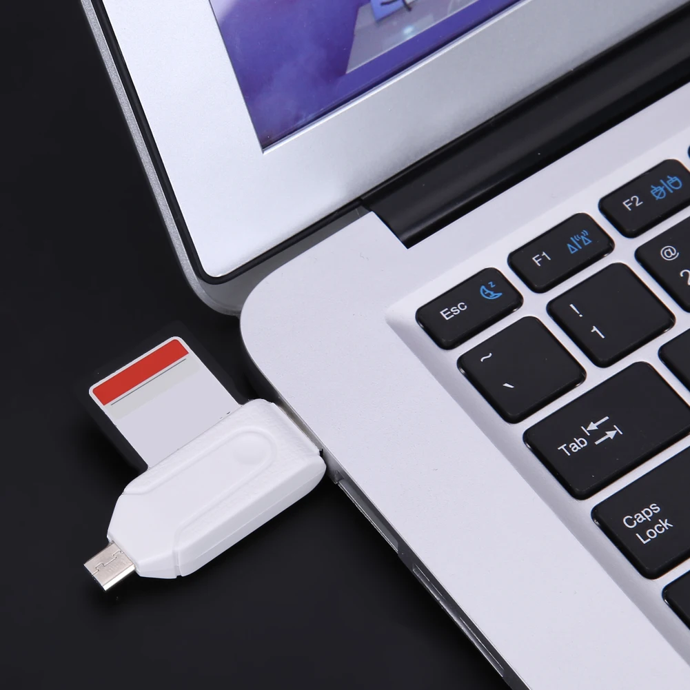 Portable Universal 2 in 1 USB OTG Card Reader Micro USB OTG TF/SD Card Reader Adapters Phone Extension Headers