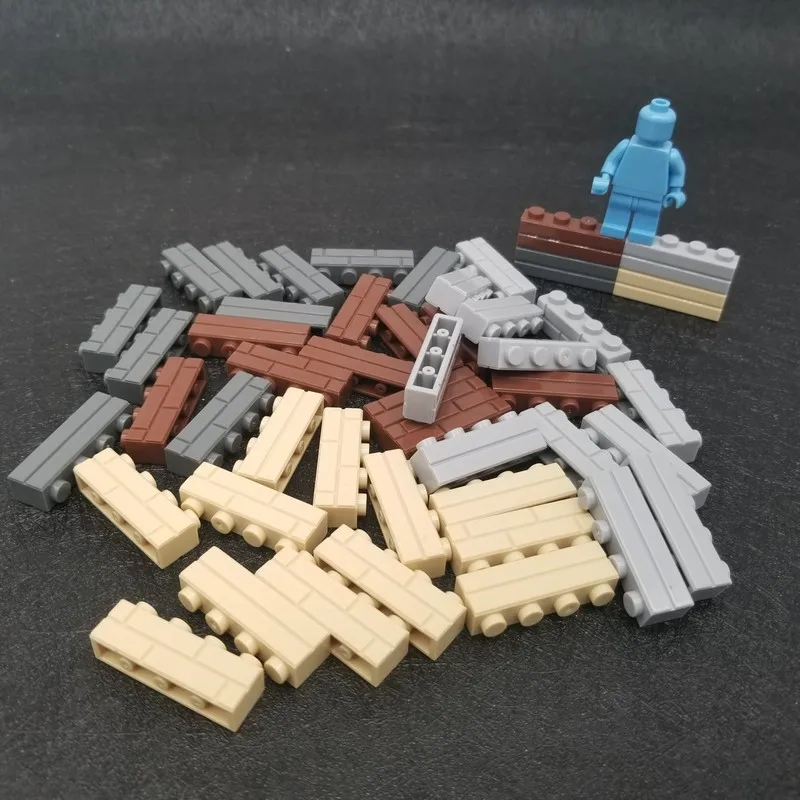

100 Pcs/Set MOC Wall Brick 1x4 Compatible Accessory DIY Building Block Assemble Particles Brickset City Friend Toys B02