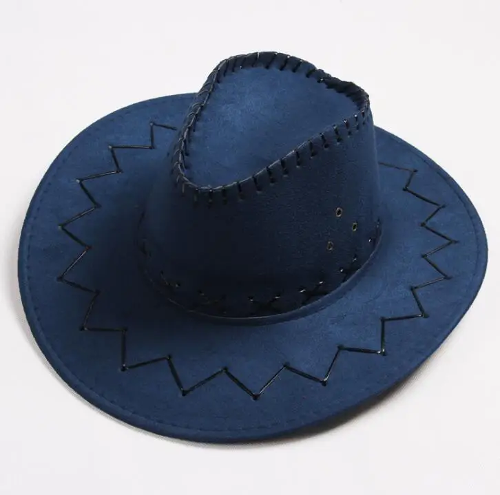 Западные Ковбойские шляпы дорожные кепки для женщин мужские кепки s шапки замшевые винтажные ковбойские унисекс шляпы солнцезащитный Войлок джаз шляпа кости