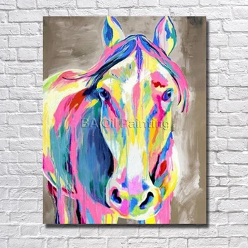 

Free Shipping 100% Hand painted Abstract Horse Oil Painting Decorative Picture Living Room Decor no Framed Canvas Pictures