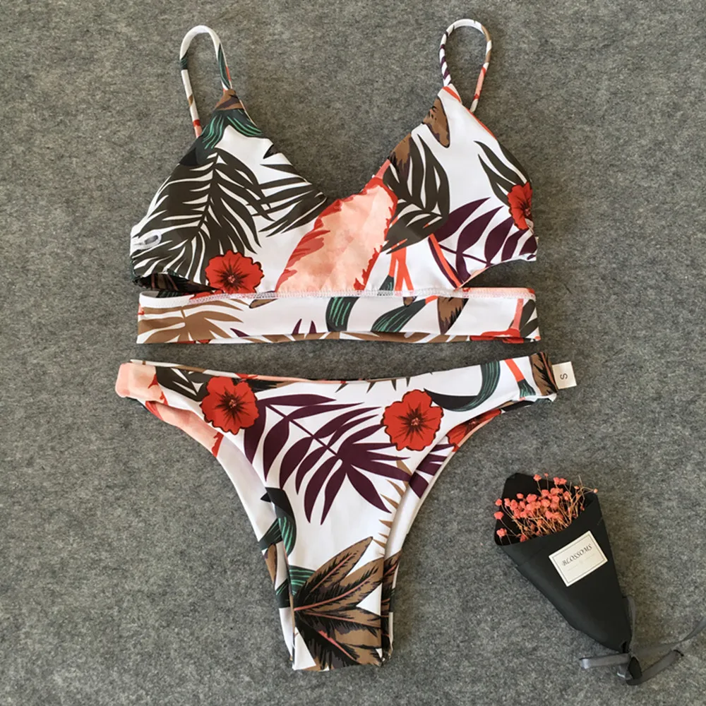 

Swimwear Beachwear with Pad Swim Suit Women Push Up Bathing Suit Bandeau Solid Bikinis Set 2019 Female Bikini Swimsuit
