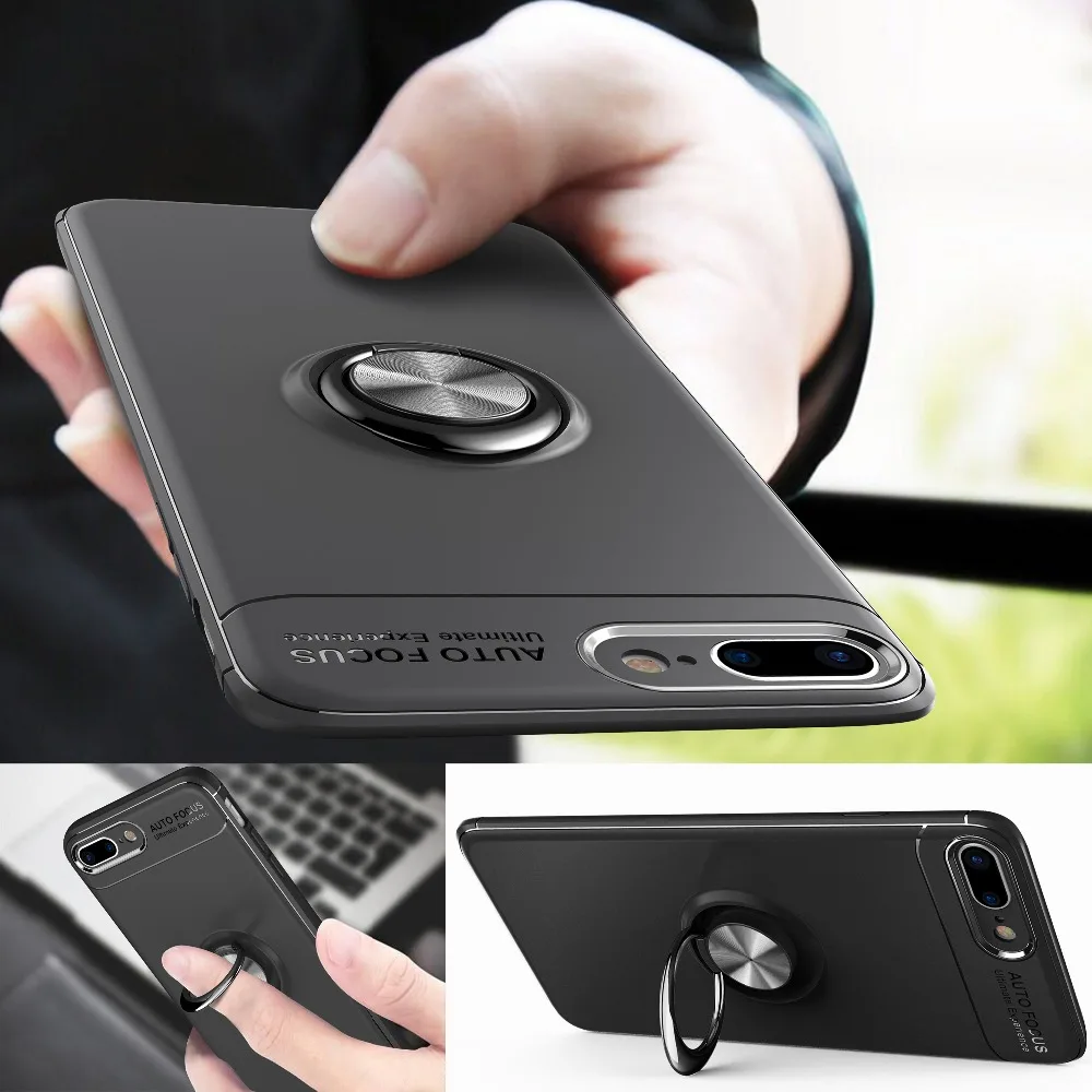Вращающийся стенд с металлическим кольцом чехол для телефона iPhone 8 7