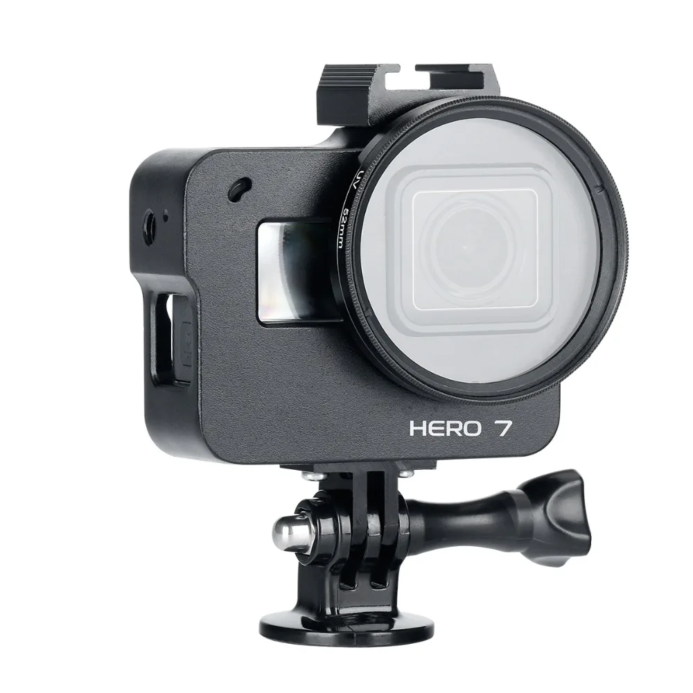 Camera-Protection-Frame-for-Gopro-7-Aluminum-Alloy-Metal-Cage-Action-Camera-Accessories-with-Hot-Shoe