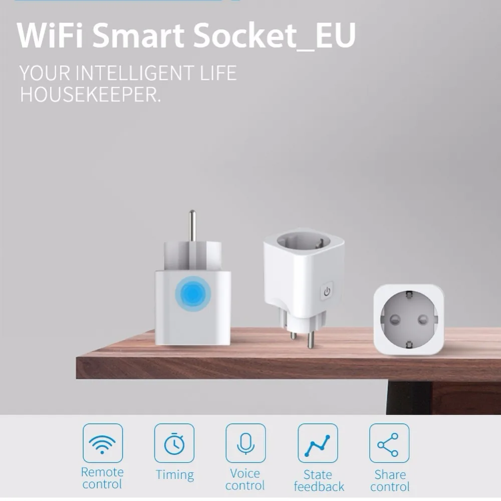 Wi-Fi умная розетка управление телефоном таймер «Умная» вилка Совместимость для Amazon Alexa для Google Home-EU Plug