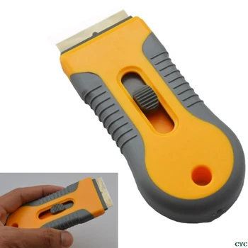 

Plastic Handle Razor Scraper Ceramic Glass Oven Window Tinting Tool 1.57" Blade