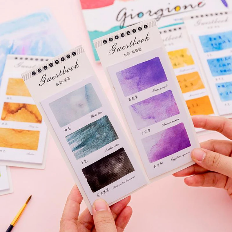 

1 Pcs Fresh Colorful Dream Watercolor Paper Memo Pads Paper Sticky Notes Planner Diary Stickers Korean Stationery Papeleria