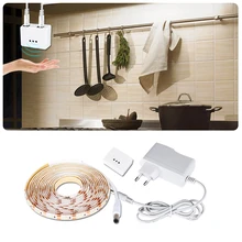 12 В постоянного тока, ИК, ручной датчик развертки, светодиодный светильник для шкафа с регулируемой яркостью, датчик волн, SMD2835, Светодиодная лента, сделай сам, кухонный шкаф, шкаф, лампа