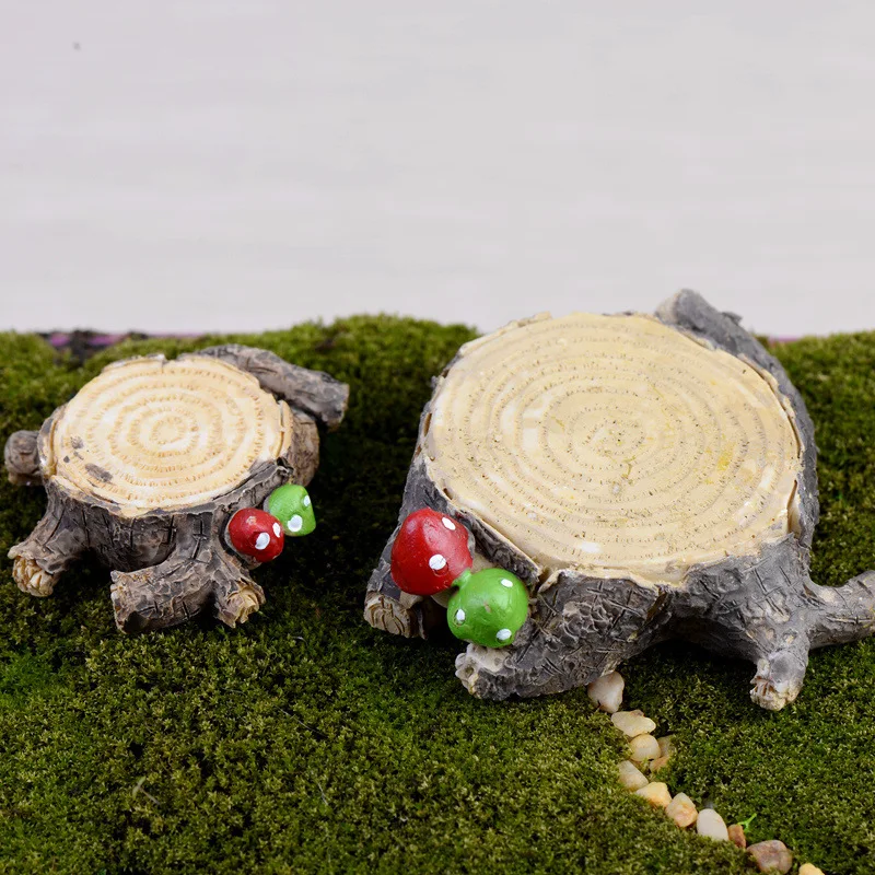 tree stump for Miniature Garden Ornament DIY Mushroom Craft  Fairy Dollhouse  gb 