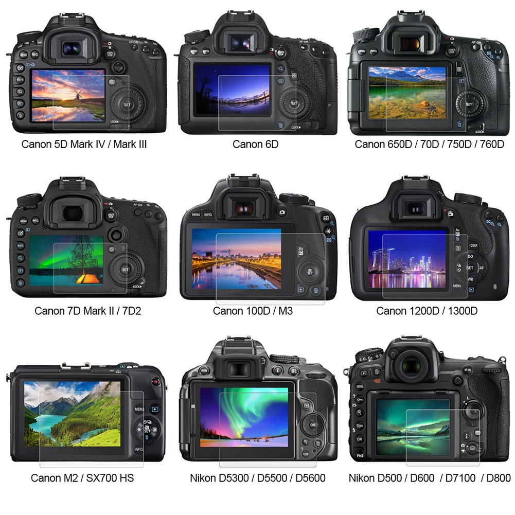 Для Canon 650D/70D/700D/750D/6D защита для ЖК-экрана Защитная пленка из закаленного стекла 0,3 мм против царапин 9H пленка из закаленного стекла