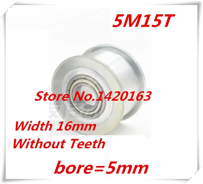 

1 pc 5M15T 15 teeth smooth Belt Tensioner synchronous wheel pulley wheel passive idler pulley wheel bore 5mm, width 16mm