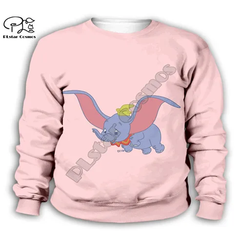 Одежда для семьи детские толстовки с 3D принтом, пальто на молнии с принтом «Dumbo» розовый свитер для мальчиков и девочек Детские шорты «Kawaii»/штаны/футболка - Color: Kids  sweatshirts
