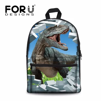 

FORUDESIGNS Cool Little Boys Kids Dinosaur Backpack Unique Girls Crazy Horse Bagpack for School Classic Chilldren Backbag