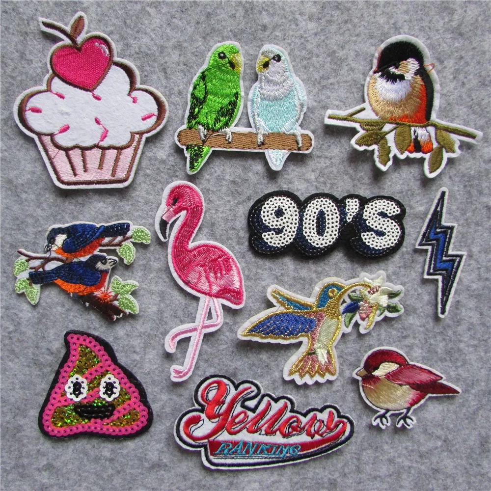 

1pcs sell high quality mixture cartoon patter hot melt adhesive applique embroidery patches stripes DIY clothing accessory patch