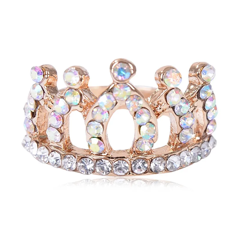 Finger Rings 10Pcs Rhinestone Crown Trendy For Women Girls