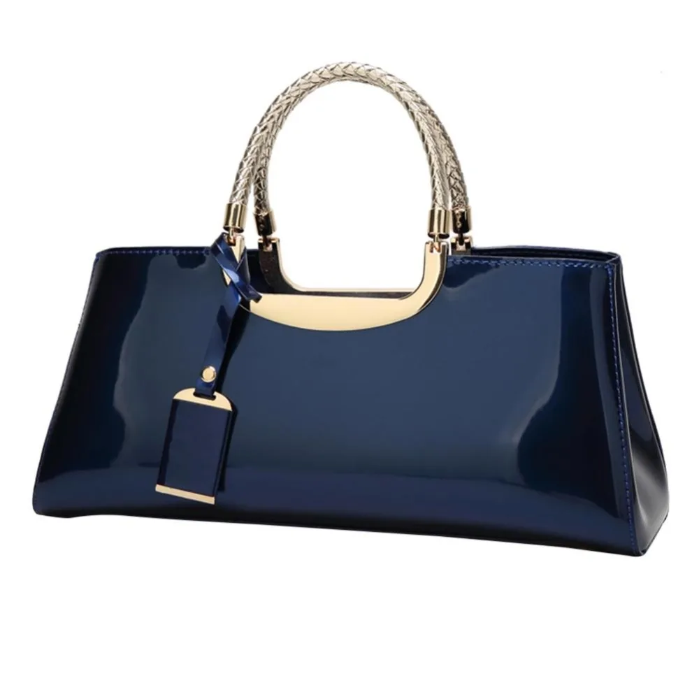 

Fashion Women Glossy Patent Clutch Handbag Luxury Designer Banquet Evening Top-handle Bag Women Handbags 2019 bolsa feminina