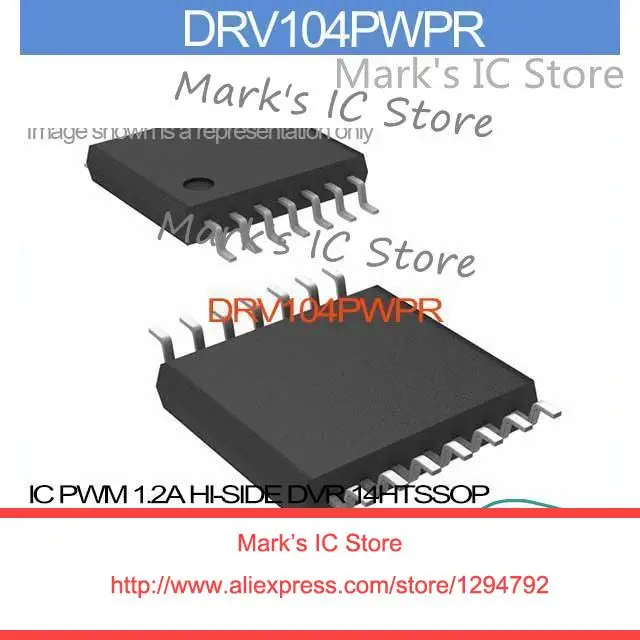 DRV104PWPR IC PWM 1.2A HI-SIDE DVR 14HTSSOP DRV104PW 104 DRV104 104P DRV10 104PW | Электронные компоненты и