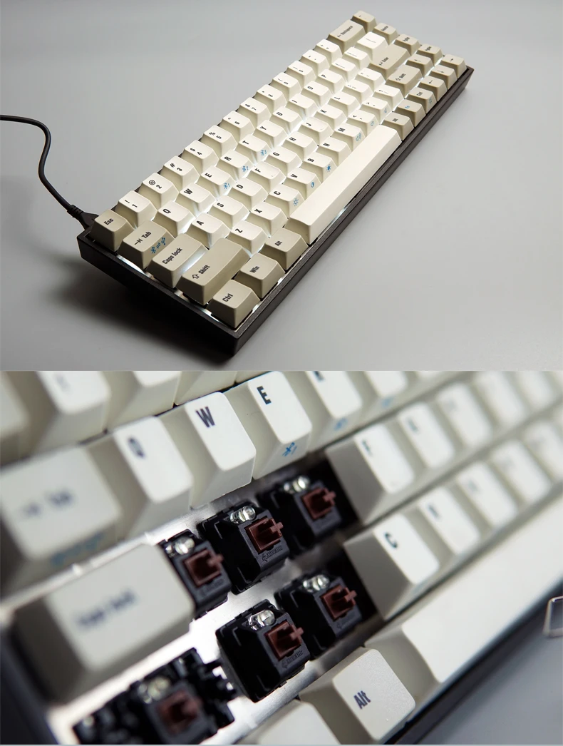  Tada 68 Bluetooth mini mechanical keyboard cherry switches white LED wireless keyboard tada68 pro p