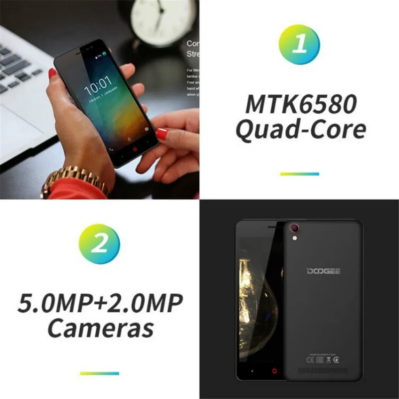 Doogee X100 Android 8 1 мобильный телефон 4200 мАч экран 0 5 дюйма 4 ядра смартфон Гб