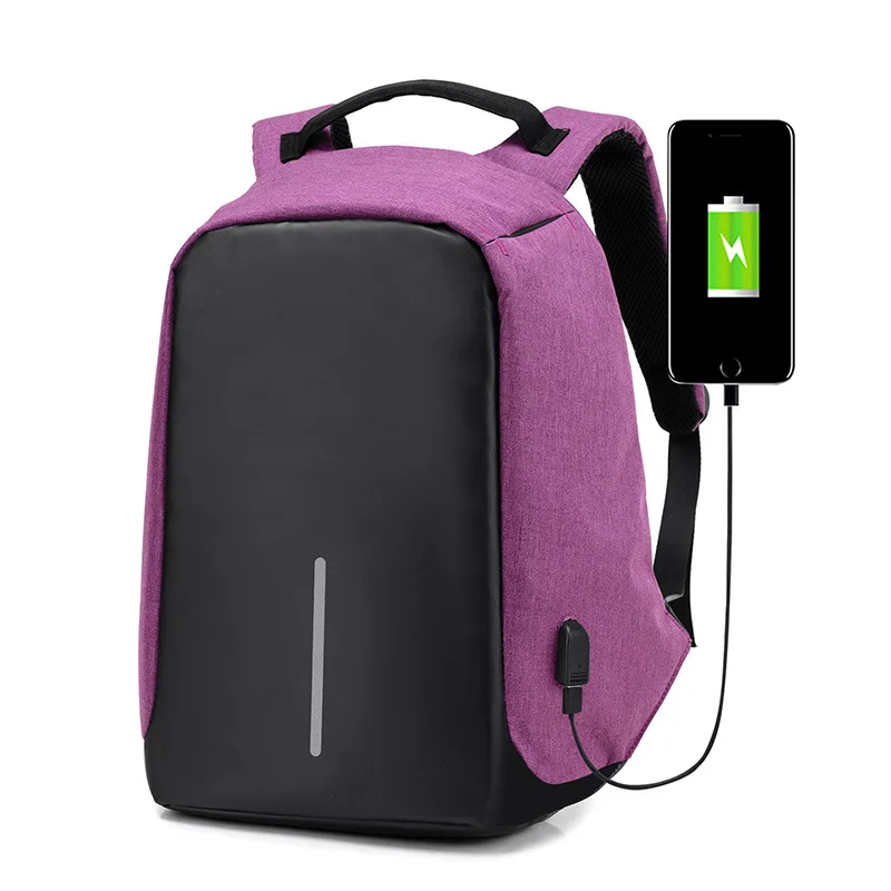 Многофункциональные мужские рюкзаки для ноутбука с USB зарядкой для подростков, школьная сумка Mochila, мужской рюкзак для отдыха и путешествий, анти вор, сумки для спортзала - Цвет: Сливовый