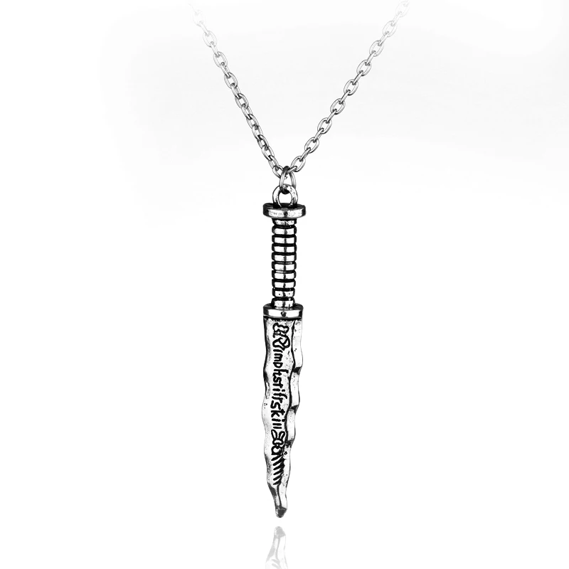 

MQCHUN Fashion Jewelry New Snow White Once Upon A Time Rumpelstiltskin Dagger Pendant Necklace For Women