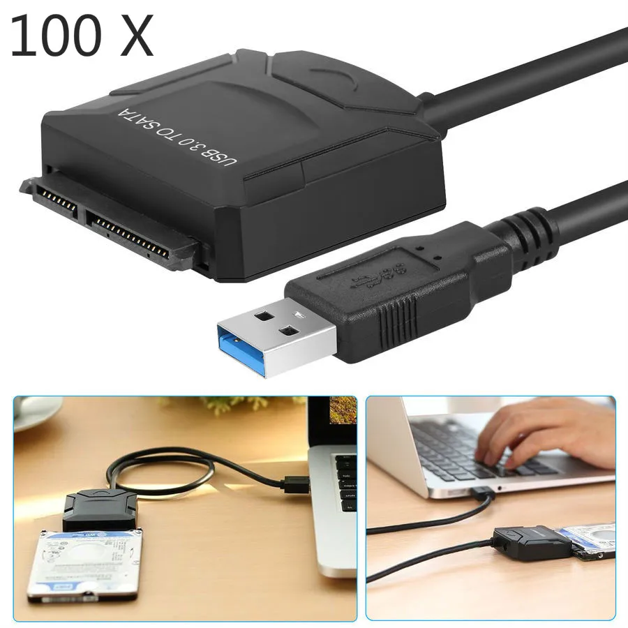 100 шт. в комплекте оптовая цена SATA к USB 3 0 2 5/3 5 HDD SSD жесткий диск конвертер Кабель