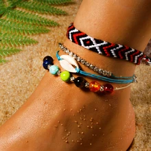 MOON GIRL 7 Чакра натуральный камень коври Набор браслетов для ног для женщин модные шикарные трендовые ручной работы Йога плетение летние ювелирные изделия дропшиппинг