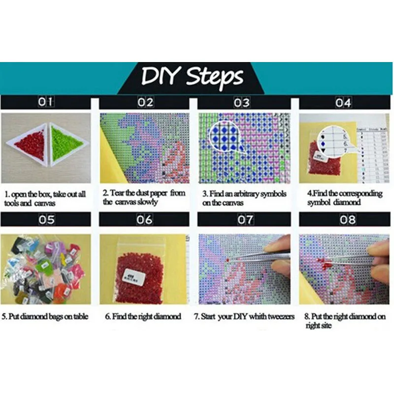 5D diy Алмазная картина квадратное рукоделие горный хрусталь 3d Мозаика 4 шт. бамбук