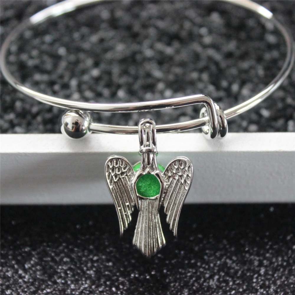 

Stainless Steel Tone Bracelet Butterfly Rhinestone Mermaid Angel Owl Oyster Pearl Beads Cage Essential Oil Diffuser Bracelet