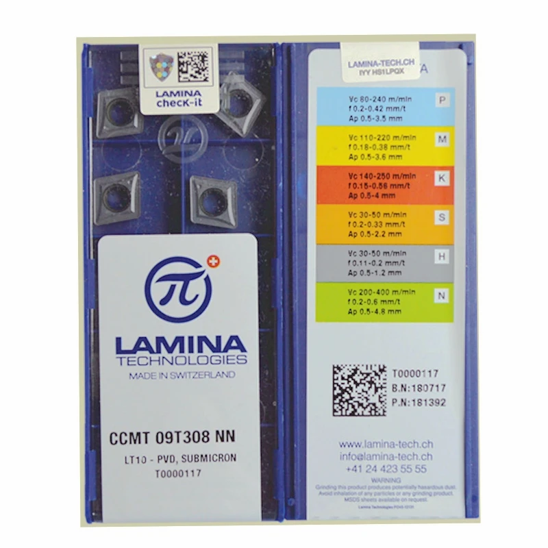 

CCMT09T304 NN LT10 & CCMT09T308 NN LT10 LAMINA Solide Carbide Lathe Cutter Inserts Tool 100% orginal CNC 10pcs/lot