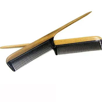 

1PC Horn Comb Wood Handle Hair Comb Large Fine Tooth Handmade Hair Brush Hot Selling Jun30 MG Drop SHipping