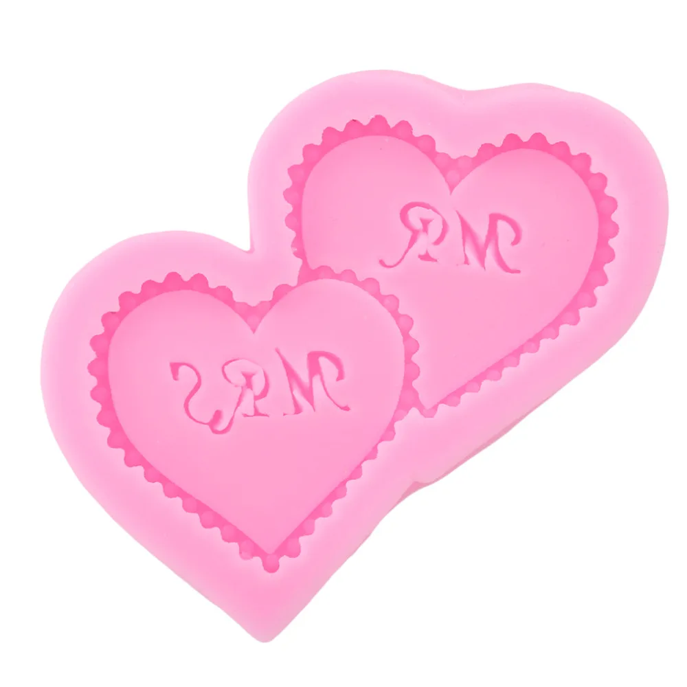 

3D Double Heart Mr&Mrs Sugar Silicone Cake Molds Candy Clay Gumpaste Chocolate DIY Moulds Cupcake Fondant Cake Decorating Tools