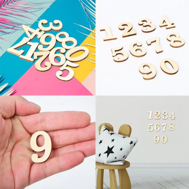 

10pcs/Pack Rustic Wooden Digital Number Arts Craft DIY Handcraft Table Scatter Home Decoration Photography Props Accessories