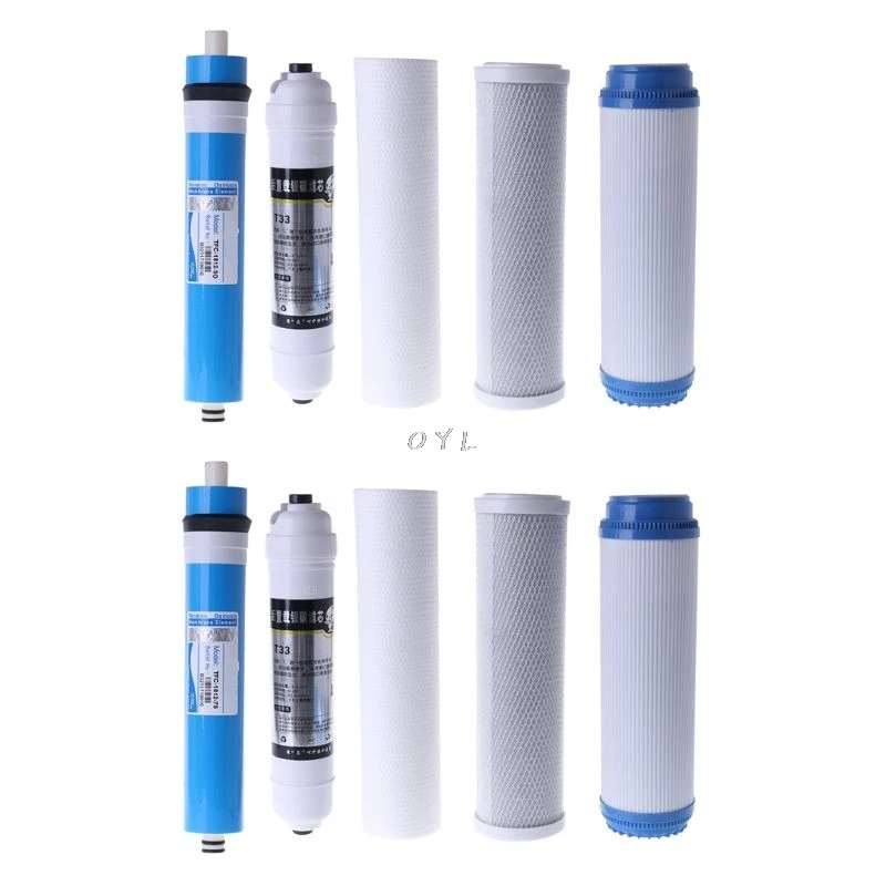 

10" Five-stage Reverse Osmosis Filter Set Water Purifier Element Cartridge 50 Gallon, 75 Gallon For Home, office