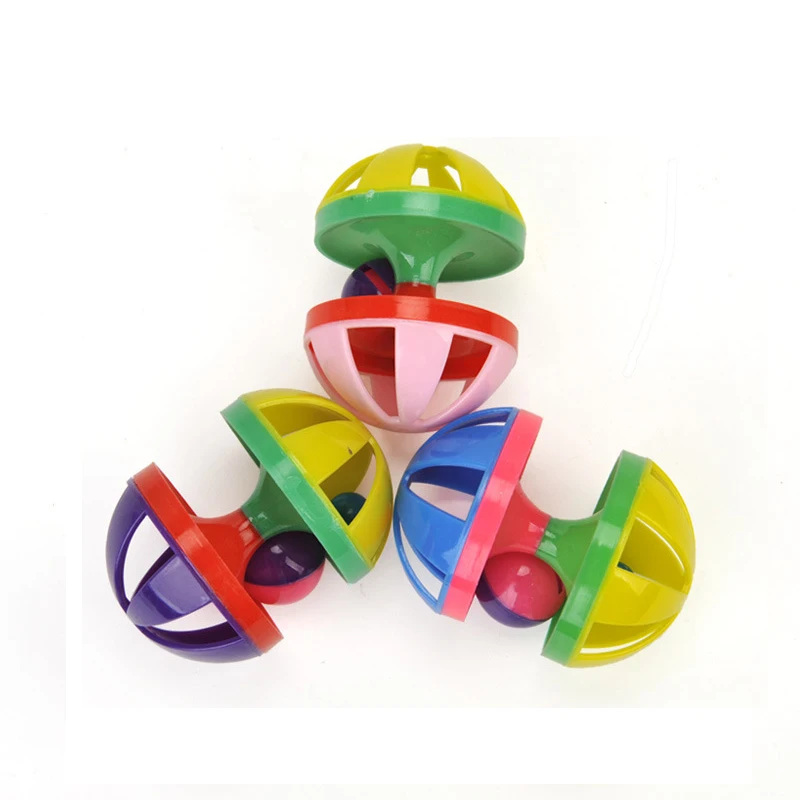 Funny Pet Cat Toy Hit Color Ball Double Bells Ball Vocal Cat Toy Alarm Ball Bell Squeak Toys For Dogs And Cats Products